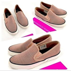 Sperry Top Sider Women’s 6.5 M Light Pink Leather Perforated Slides Slip On Boat